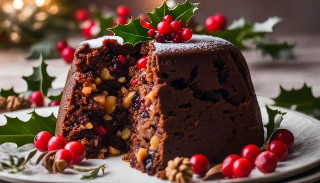 Christmas pudding with a hidden nut