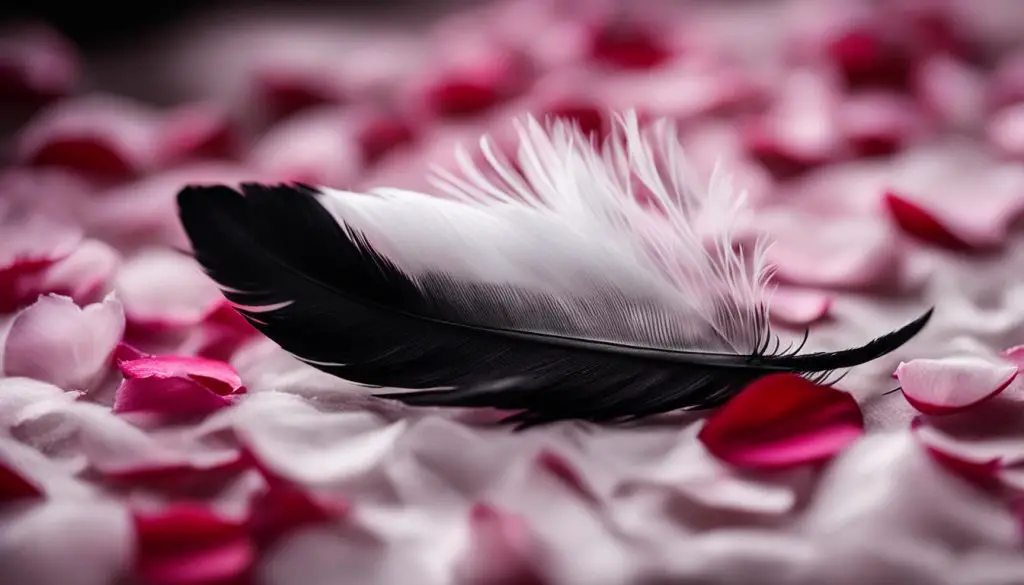 black and white feather meaning for love