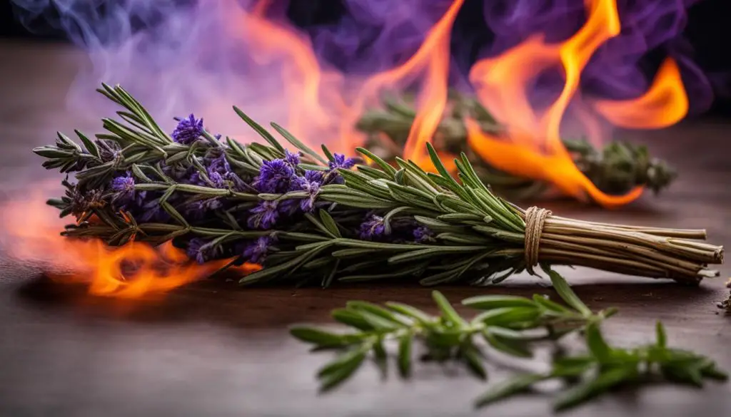 burning rosemary and mugwort for luck