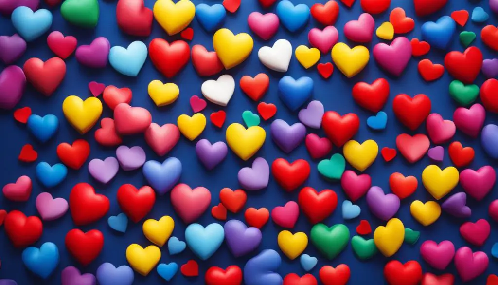 different color hearts