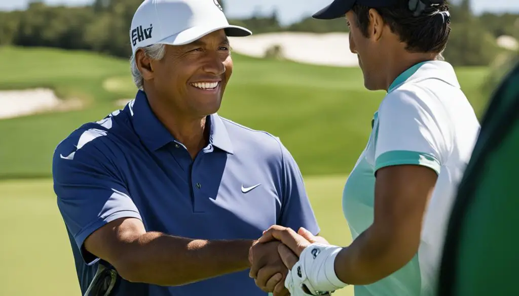 golfers shaking hands