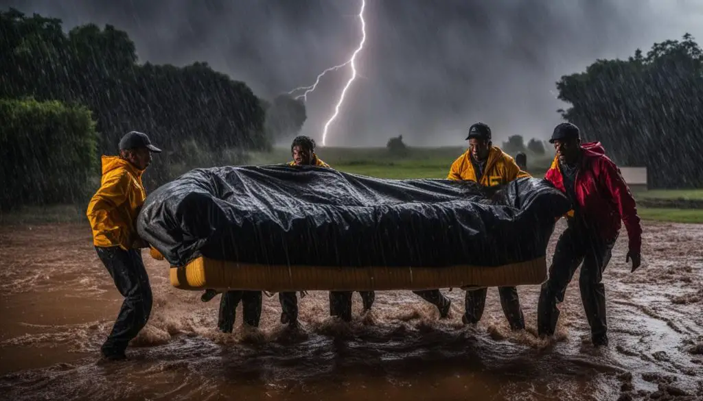 moving furniture in the rain