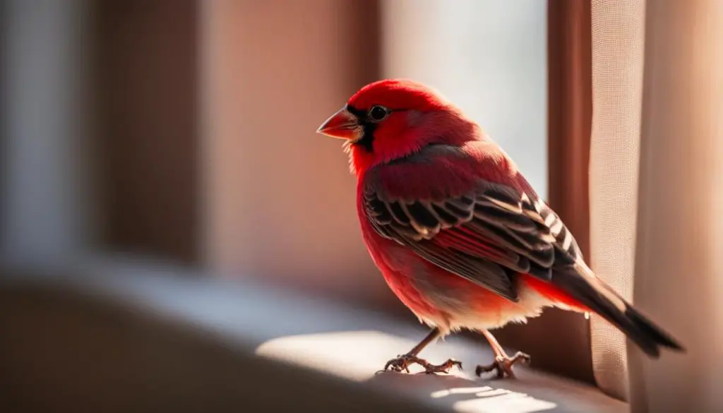 red finch inside house