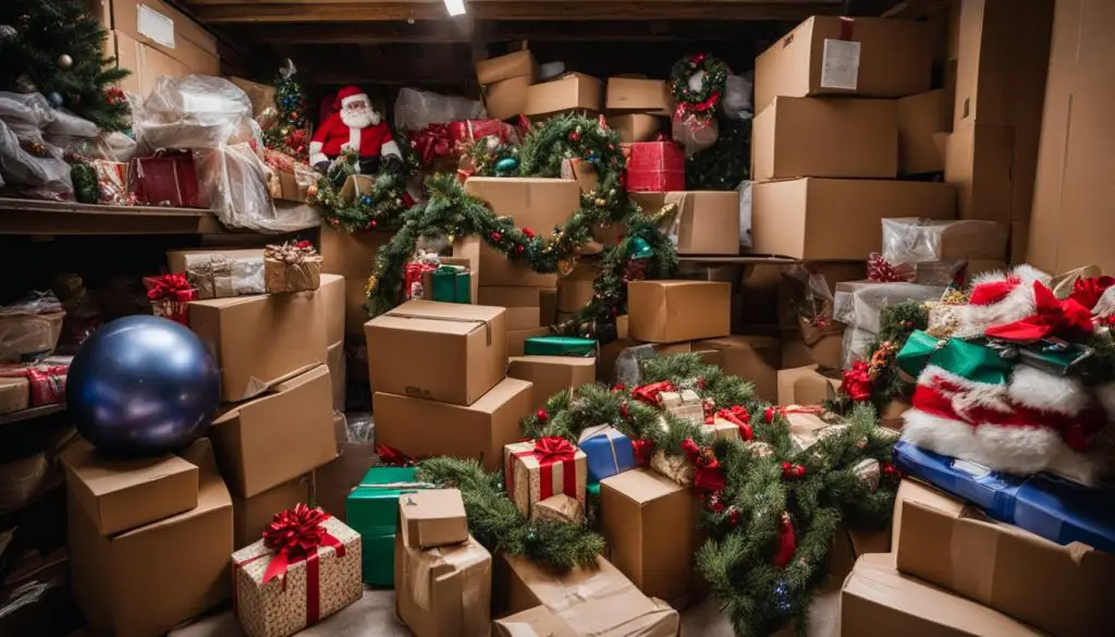 storing christmas decorations